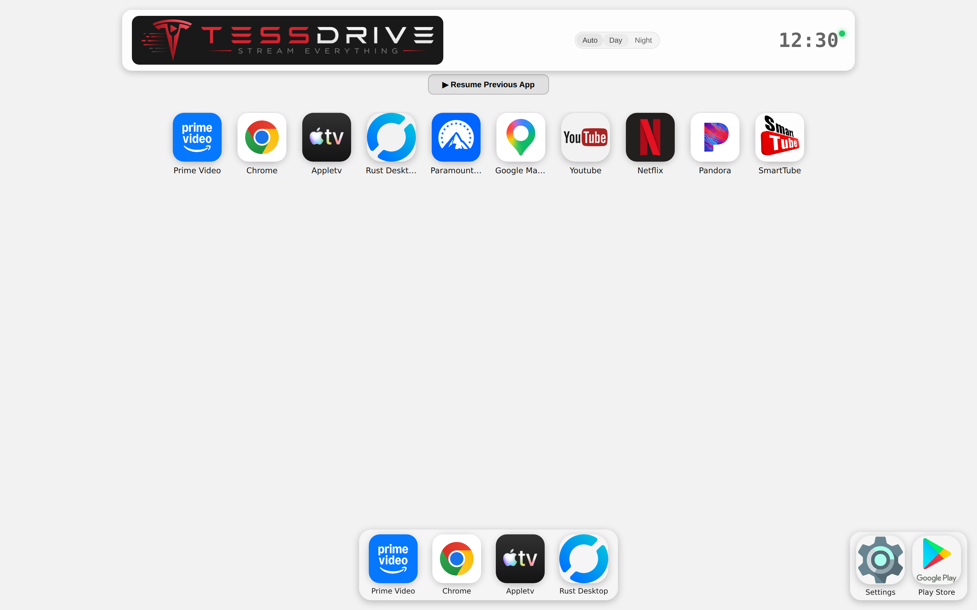 TessDrive app grid in light theme